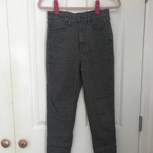AEO High Waisted Gray Plaid Jeans Size 4